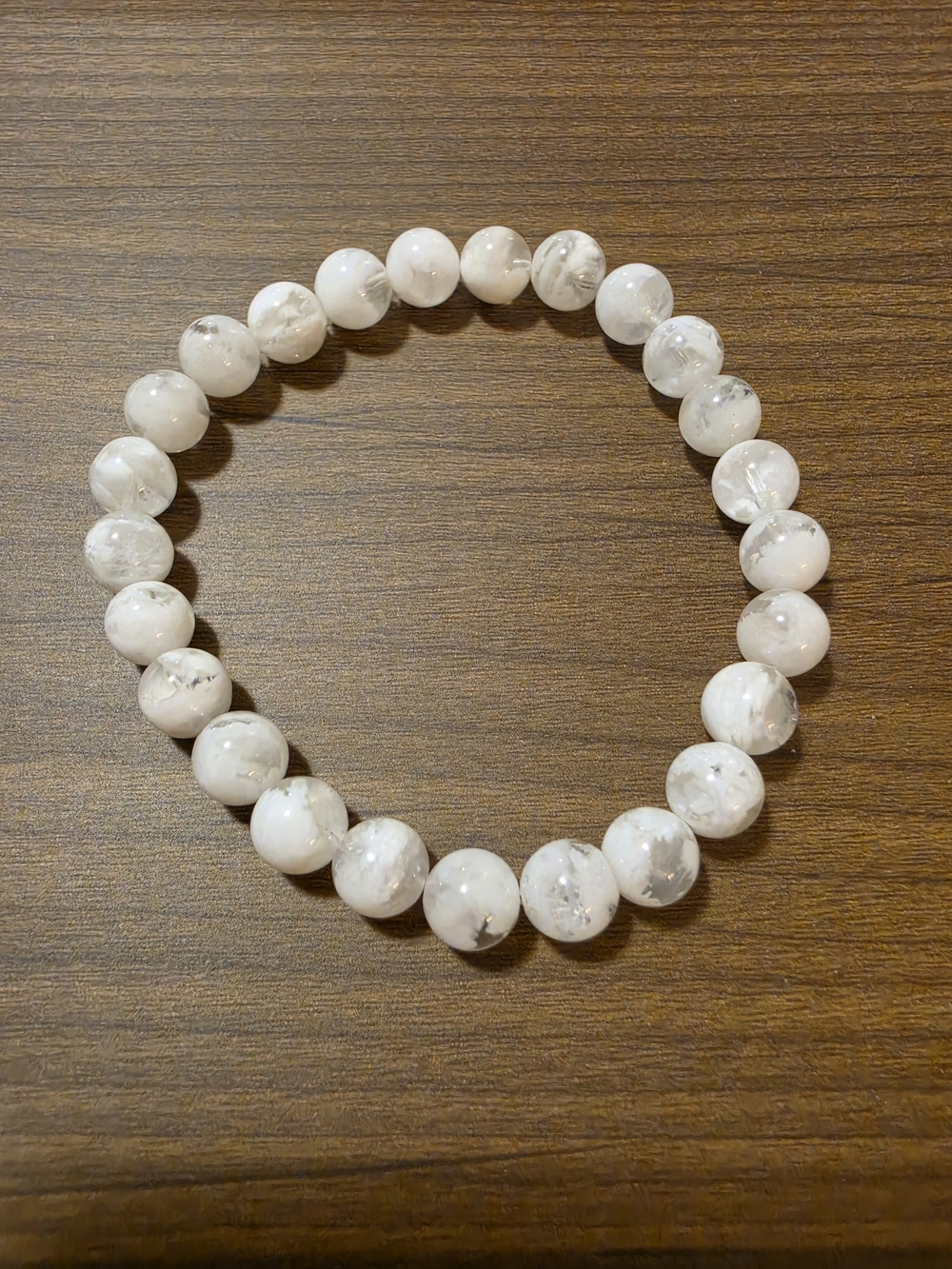 Snowflake Garden Quartz Bead Stretch Bracelet - Women's Jewelry